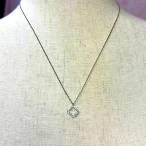 Secret Box Open Clover Necklace Cubic Zirconia